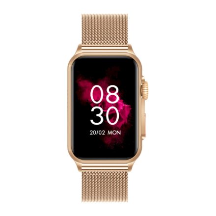 Smartwatch z funkcją rozmowy Rubicon RNCF06 Złoty na bransoletce SMARUB215