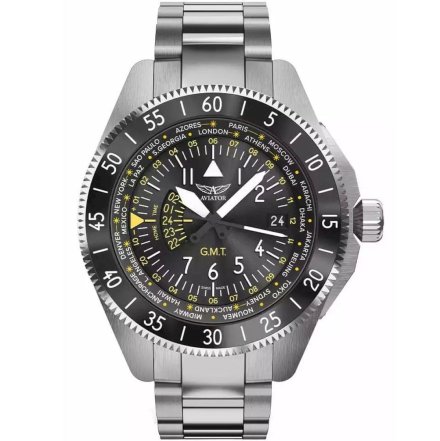 Zegarek Męski Aviator Swiss Made V.1.37.0.307.5  Airacobra GMT