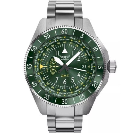 Zegarek Męski Aviator Swiss Made V.1.37.0.309.5  Airacobra GMT