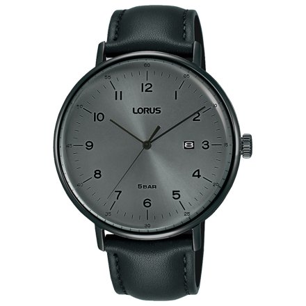 Czarny zegarek Lorus Classic z paskiem skórzanym RH983MX9