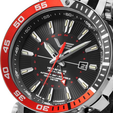 Zegarek męski Vostok Europe Energia Rocket Automatic GMT czarno-czerwony NH34-575A717