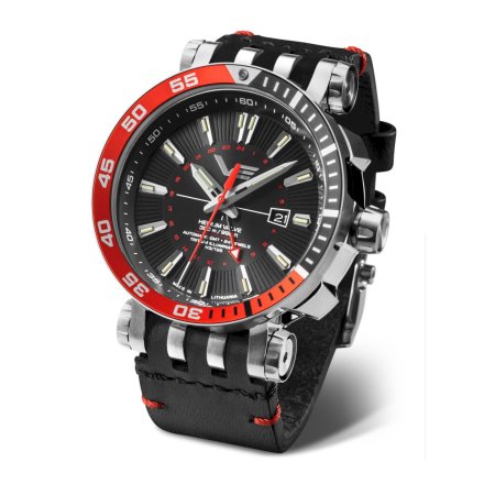 Zegarek męski Vostok Europe Energia Rocket Automatic GMT czarno-czerwony NH34-575A717