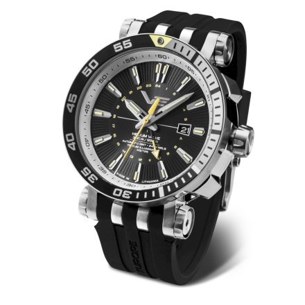 Zegarek męski Vostok Europe Energia Rocket Automatic GMT czarno-żółty NH34-575A718