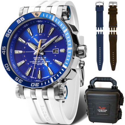 Zegarek męski Vostok Europe Energia Rocket Automatic GMT biało-niebieski