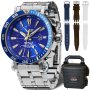 Zegarek męski Vostok Europe Energia Rocket Automatic GMT niebiesko-biały z bransoletką