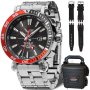 Zegarek męski Vostok Europe Energia Rocket Automatic GMT czerwony z bransoletką