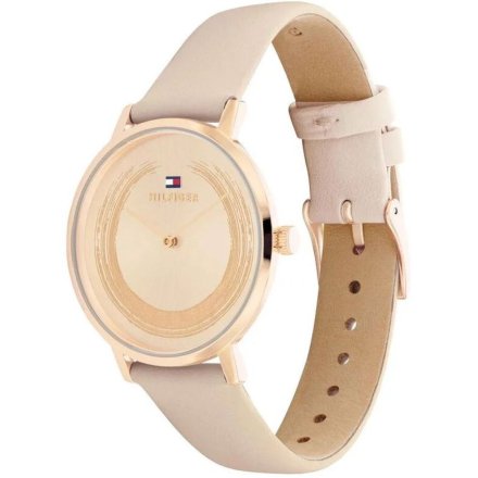 Beżowy zegarek damski Tommy Hilfiger Tea z paskiem 1782602