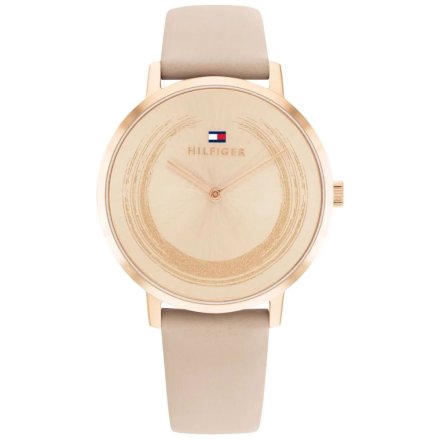 Beżowy zegarek damski Tommy Hilfiger Tea z paskiem 1782602
