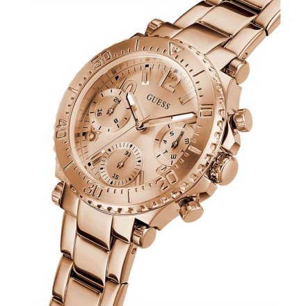 Różowozłoty zegarek damski Guess Cosmic z bransoletą GW0465L2