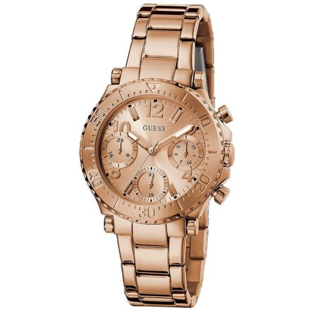 Różowozłoty zegarek damski Guess Cosmic z bransoletą GW0465L2