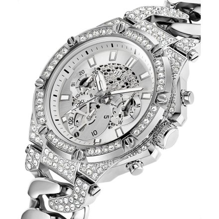 Srebrny zegarek Męski Guess Baron z bransoletą GW0517G1