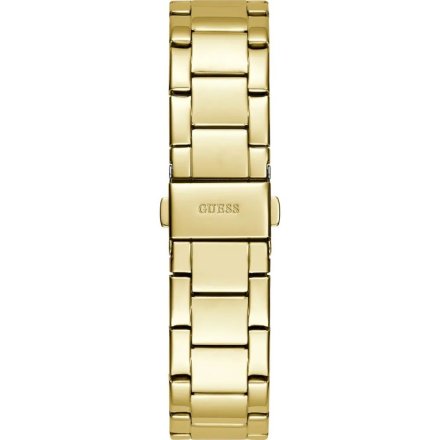Złoty zegarek damski Guess Unity z bransoletką kryształkami brokatem GW0605L2
