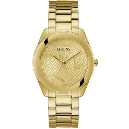 Złoty zegarek damski Guess Cubed z bransoletką GW0606L2