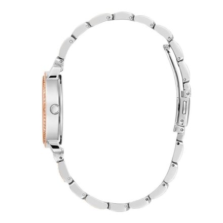 Różowo-srebrny delikatny zegarek Guess Hayley z bransoletą GW0612L3