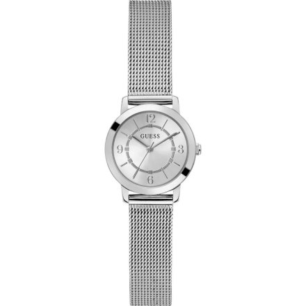 Srebrny zegarek damski Guess Melody z bransoletką GW0666L1