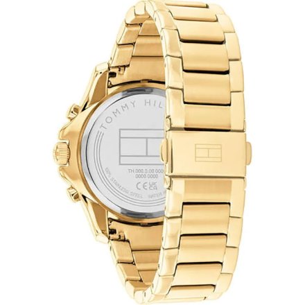 Złoty zegarek damski Tommy Hilfiger Brooklyn z czarną tarczą 1782570