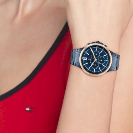 Granatowy zegarek damski Tommy Hilfiger Sienna z czarną tarczą 1782601