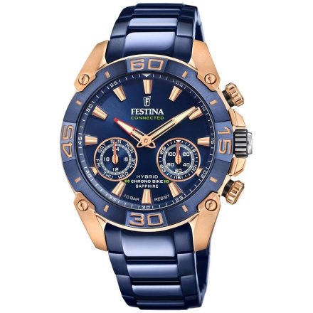 Zegarek Męski Festina Chrono Bike Connected na granatowej bransolecie 20549-1