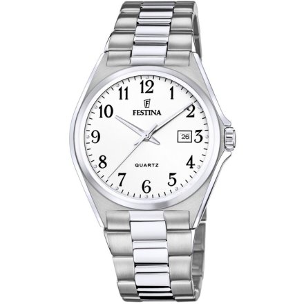 Zegarek Męski Festina na bransolecie z biała tarcza F20552/1 Classic 