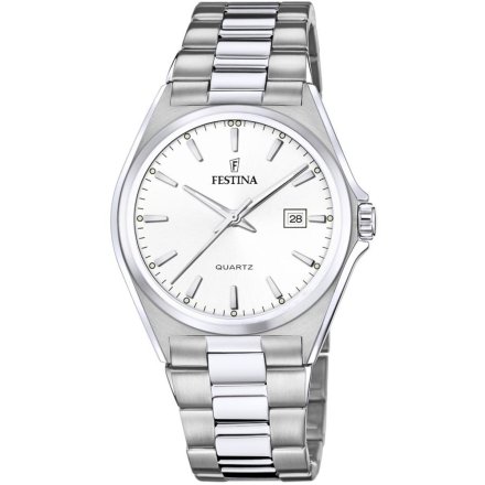 Zegarek Męski Festina na bransolecie z biała tarcza F20552/2 Classic 