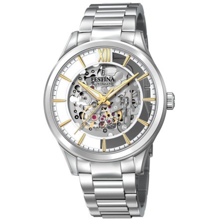 Zegarek Męski Festina  F20630/1 Automatic Skeleton na bransolecie