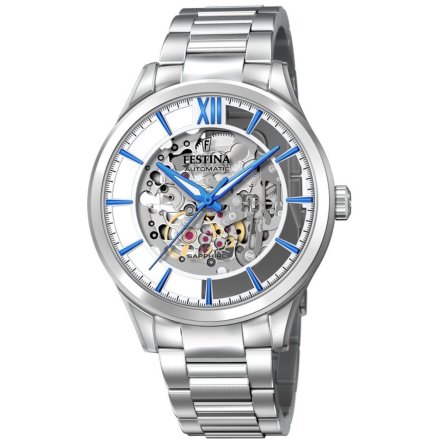 Zegarek Męski Festina  F20630/2 Automatic Skeleton na bransolecie