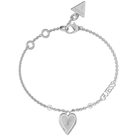 Srebrna bransoletka z sercem GUESS LOVE ME TENDER JUBB03242JWRH (S)