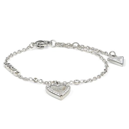 Srebrna bransoletka z sercem GUESS LOVE ME TENDER JUBB03242JWRH (S)
