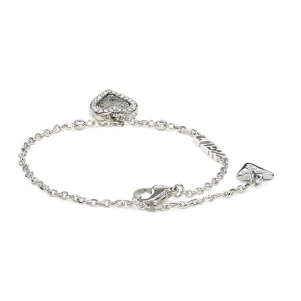 Srebrna bransoletka z sercem GUESS LOVE ME TENDER JUBB03242JWRH (S)