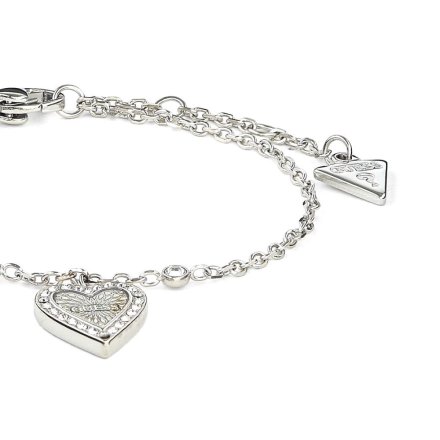 Srebrna bransoletka z sercem GUESS LOVE ME TENDER JUBB03242JWRH (S)