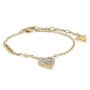 Złota bransoletka z dwukolorowym sercem GUESS LOVE ME TENDER JJUBB03242JWYGRH (S)