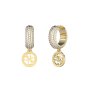 Złote kolczyki wiszące logo GUESS CRAZY EARRINGS JUBE03301JWYG