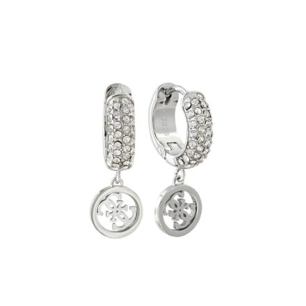 Srebrne kolczyki wiszące logo GUESS CRAZY EARRINGS JUBE03301JWRH