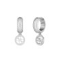 Srebrne kolczyki wiszące logo GUESS CRAZY EARRINGS JUBE03301JWRH