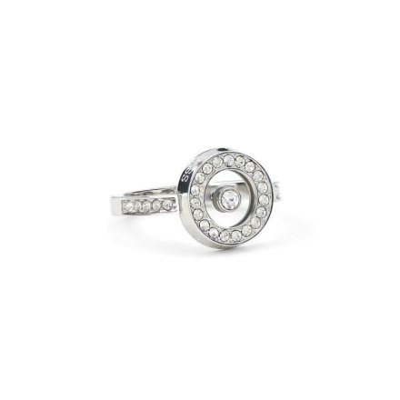 Srebrny pierścionek z kryształkami GUESS BOND r. 14