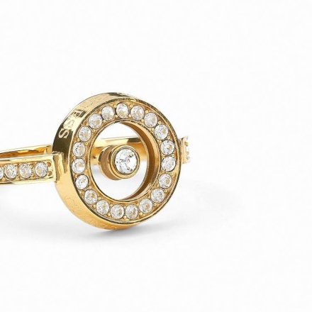 Złoty pierścionek z kryształkami GUESS BOND r. 14