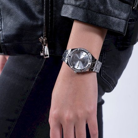 Srebrny zegarek damski Guess Cosmo z bransoletką GW0033L1