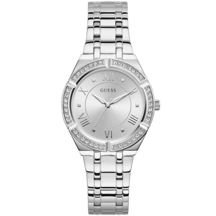 Srebrny zegarek damski Guess Cosmo z bransoletką GW0033L1