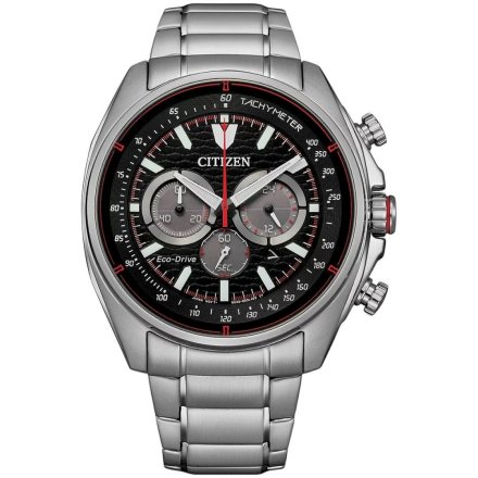 Zegarek męski Citizen Eco Drive Racer Chronograph srebrno-czarny CA4561-89E