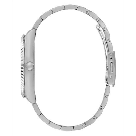 Srebrny zegarek Guess Connoisseur z bransoletką i datownikiem GW0265G7
