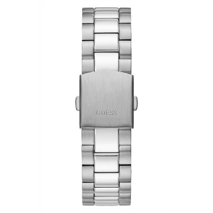 Srebrny zegarek Guess Connoisseur z bransoletką i datownikiem GW0265G7