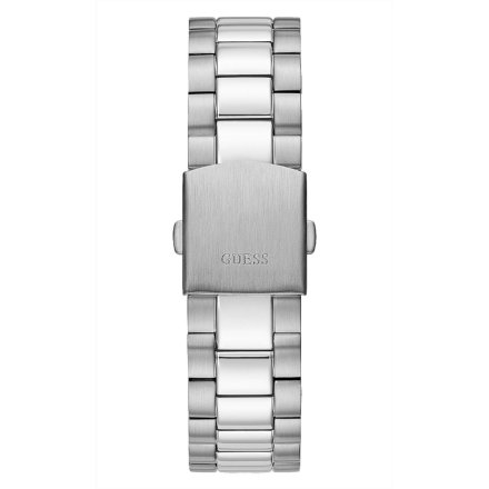 Srebrny zegarek Guess Connoisseur z bransoletką i datownikiem GW0265G7