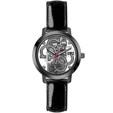 Czarny zegarek Guess Quattro Clear z przeźroczystą tarczą GW0301L1