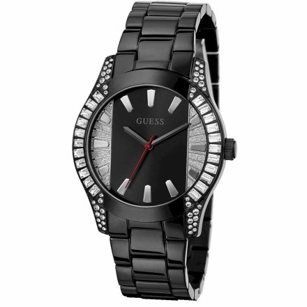 Czarny zegarek damski Guess Midnight z bransoletką GW0305L1