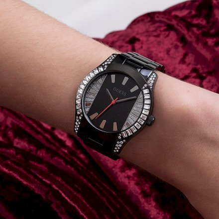 Czarny zegarek damski Guess Midnight z bransoletką GW0305L1