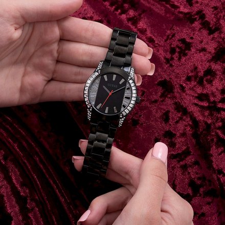 Czarny zegarek damski Guess Midnight z bransoletką GW0305L1