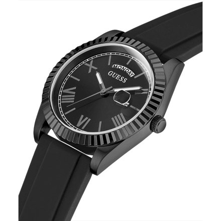 Czarny zegarek Guess Connoisseur z paskiem i datownikiem GW0335G1
