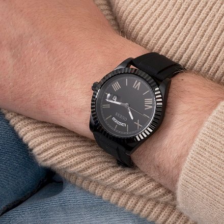 Czarny zegarek Guess Connoisseur z paskiem i datownikiem GW0335G1