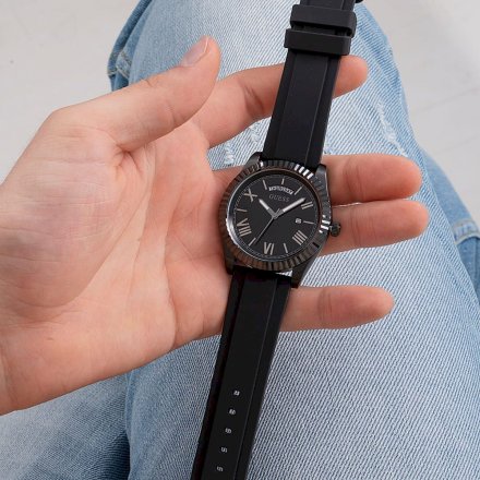 Czarny zegarek Guess Connoisseur z paskiem i datownikiem GW0335G1