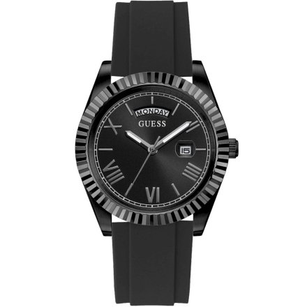 Czarny zegarek Guess Connoisseur z paskiem i datownikiem GW0335G1